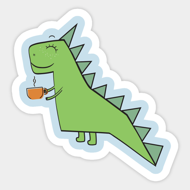 Tea Rex Sticker by artsyafstore